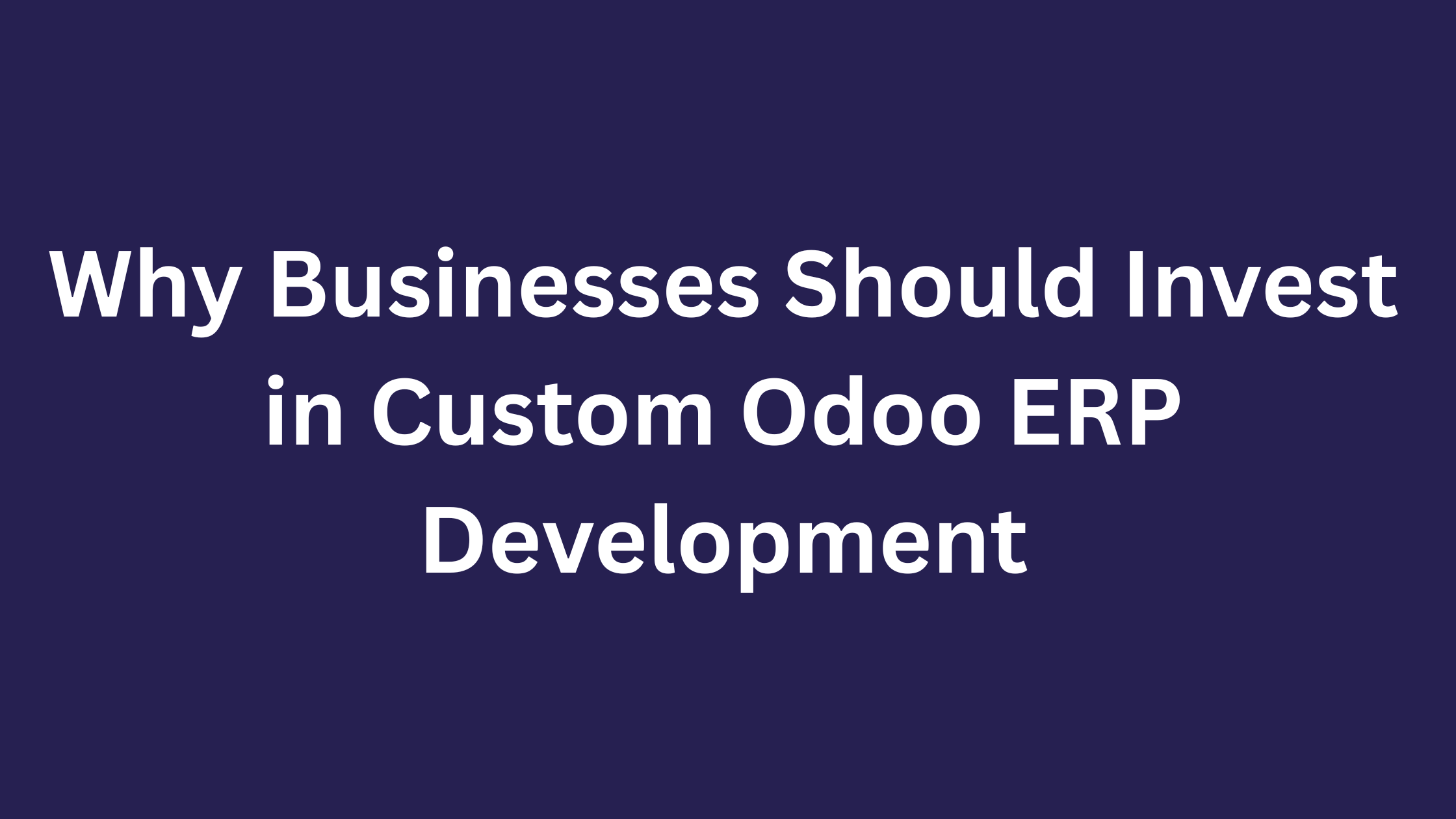 Custom Odoo ERP Development